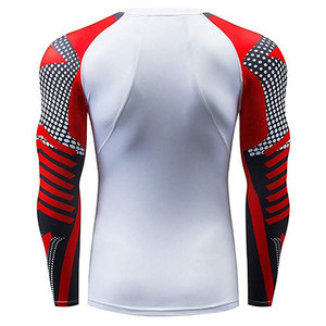 Hot Selling <b>Men's</b> <b>Rash</b> <b>Vest</b> Long Sleeve Quick Dry Compression Shirt Customizable Sublimation Top - Product Image 2