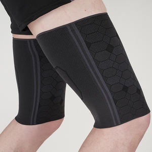 Manchon de compression réglable pour <span class=keywords><strong>cuisse</strong></span> avec sangles, enveloppe de soutien des jambes en nylon tricoté pour le sport, la récupération musculaire, OEM disponible - Product Image 3