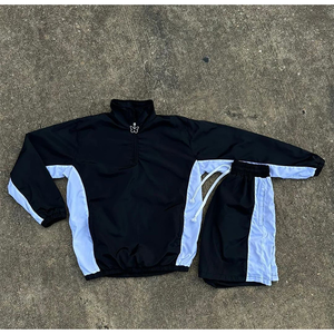 Survêtement de sport de course à pied en nylon unisexe avec logo imprimé avec broderie personnalisée Ensemble coupe-vent imperméable et short Hip Hop - Product Image 6