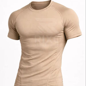 T-shirt de sport pour homme, col rond, manches courtes, coupe classique, tissu respirant à séchage rapide pour l'entraînement et le sport - Product Image 1