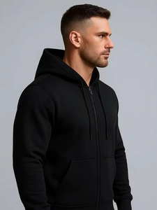 Sudadera con Capucha y Diseño de Cremallera Estadounidense para Hombre, Estilo Casual, Ajuste Regular, Chaqueta de Pareja, Color Sólido, Ecológica, Tendencia Otoñal - Product Image 4