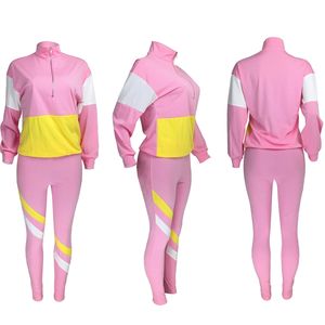 Survêtement de haute qualité avec logo personnalisé OEM pour femmes, vêtements pour salle de sport et impression décontractée, coupe contrastée, ensembles de 2 pièces à séchage rapide - Product Image 3