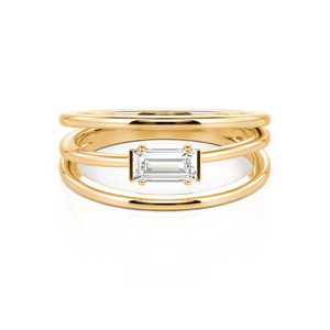 Jeulia IGI Certified Split Shank <b>Emerald</b> Cut Sterling <b>Silver</b> <b>Ring</b> - Product Image 1