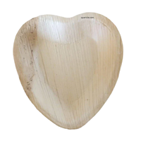Plato de Postre Desechable, Biodegradable, Ecológico, Libre de BPA, Moderno, en Forma de Corazón, Hecho de Hoja de Palma de Areca, de 6.5 Pulgadas, Precio de Fábrica