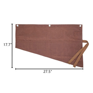 High Quality Handmade Waxed <b>Canvas</b> Wrench <b>Roll</b> 14 Pocket Heavy Duty Water Resistant Tool Organizer Hanging Grommets Wrap OEM ODM - Product Image 2