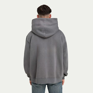 New Arrival Men's Baggy Hoodies Drop Shoulder Custom Logo Printing Embroidery Cotton <b>Fleece</b> Casual Long Sleeve Hoodies - Product Image 3