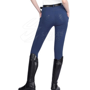 Pantalones de Equitación para Mujer con Tela Elástica Cómoda, Pantalones de Montar a Caballo Personalizados con Diseño de Asiento Completo - Product Image 2