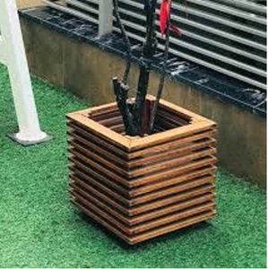 <b>Modern</b> European Style Eco-Friendly Handmade Wooden <b>Box</b> Square Tabletop Garden Centerpiece Display Christmas Flowers Holder Vase - Product Image 2