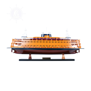 Maqueta de Barco de San Isla Hecha a Mano, Artesanía Náutica de Madera de Cedro Ecológica, Decoración Pintada para el Hogar, 60Lx15Wx26H cm - Product Image 1