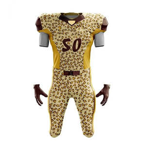 Uniformes de fútbol americano profesional Ajuste moderno Tela de alto rendimiento Construcción transpirable Manga corta Longitud impresa - Product Image 5