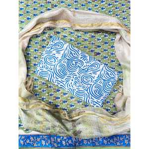 Ensemble Salwar Kameez en coton imprimé à la main avec dupatta Kota Doriya pour tenue ethnique - Product Image 1