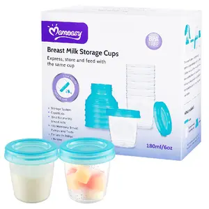 Momeasy6オンス母乳収納カップ6カップ/カラーボックス