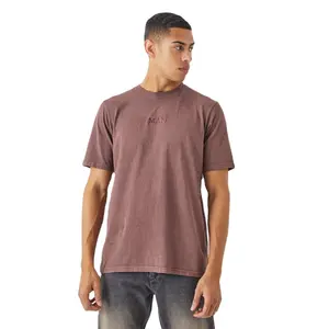 Camiseta masculina romana lavada com gola redonda 100% algodão, camiseta personalizada com estampa de tela e fabricação, camisetas casuais G