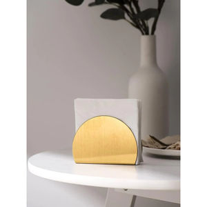 Elegante servilletero de metal dorado con acabado pulido, perfecto para una elegante decoración del hogar y vajilla de hotel - Product Image 4