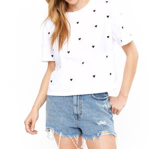 Camisetas bordadas de alta calidad al por mayor para mujer, camisetas de manga larga de verano a la moda, cuello transpirable, 100% de algodón, secado rápido, antiarrugas - Product Image 1