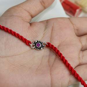 925 <b>Silver</b> Royal Amethyst Rakhi Elegant Crystal <b>Bracelet</b> & <b>Bangle</b> - Product Image 1