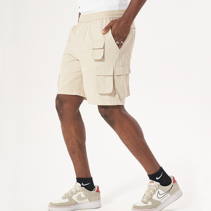 Pantalones cortos Cargo informales sólidos de secado rápido impermeables de alta calidad para hombre, ropa de calle de diseño bordado, bolsillo utilitario, cómodos DDP - Product Image 2