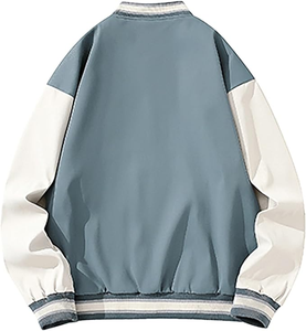 Veste universitaire personnalisée de haute qualité à manches en cuir pour hommes, poids lourd, blouson bombardier coupe-vent élégant à la mode de rue - Product Image 5