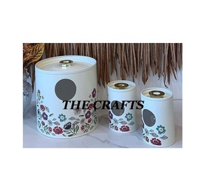 Récipient en fer de la plus grande qualité avec couvercle Ensemble de 2 boîtes de rangement pour ustensiles de cuisine de différentes tailles de qualité supérieure - Product Image 5