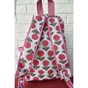 Sac à dos pour ordinateur portable pour femme, style bohème vintage indien, en coton écologique, imprimé au bloc, durable, portable et tendance, idéal pour l'université - Product Image 2