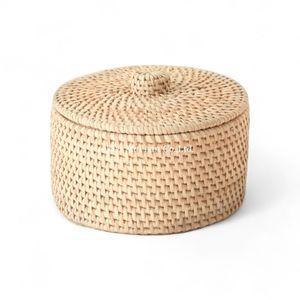 Caja de Almacenamiento de Fibra Natural de Ratán para Dormitorio, Armario y Espacio de Almacenamiento del Hogar - Product Image 1