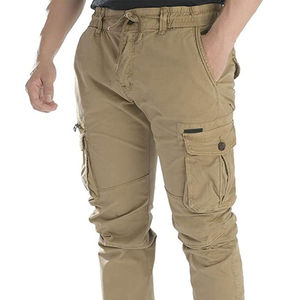 Pantalones Cargo de Estilo Urbano para Hombre, Corte Ajustado, Cintura Alta, Múltiples Bolsillos y Diseño de Logotipo Personalizado, Estilo Casual - Product Image 4