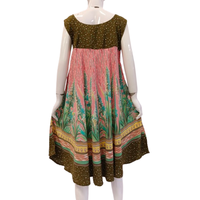 Robe de nuit décontractée pour femme, col carré, imprimé batik, motif pois/floral, sans manches, taille mi-haute, longueur genou, en rayonne