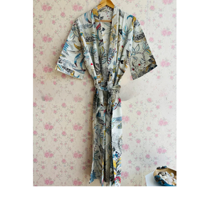 Kimono largo de algodón para mujer, ropa de mujer, Kimono Unisex, regalo para él, regalo de dama de honor, bata, ropa de playa para mujer - Product Image 1