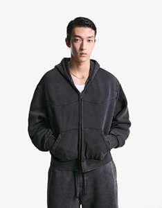 Sudaderas con Capucha de Invierno para Hombre de Alta Calidad Personalizadas, Color Bloque, Estilo Pullover, Lavado Ácido, Felpa de Poliéster/Algodón, Transpirable, Secado Rápido - Product Image 1