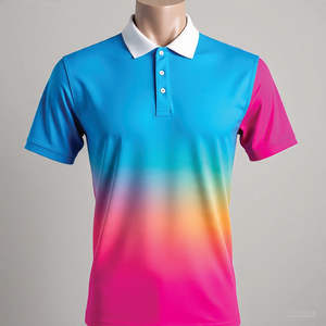 Venta al por mayor 100% algodón para camisetas de polo All-Over Print camisetas personalizadas Teamwear con sus diseños sublimación en tela de punto - Product Image 5