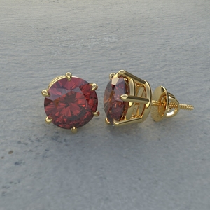 เครื่องประดับ avarta 92.5เงินสเตอร์ลิง4.50กะรัตแต่ละต่างหูทับทิมด้วยทองคำสีเหลือง - Product Image 3