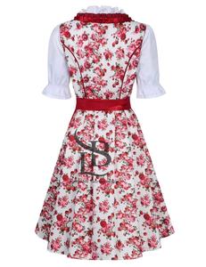 Vestido Dirndl para Mujer al por Mayor, Estilo Bávaro Único, Poliéster/Algodón, Botones Delanteros, Tejido de Punto con Estampado de Leopardo, Ecológico - Product Image 3