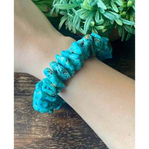 Southwest Bohemian Kingman Turquoise Sterling Silver <b>Beaded</b> <b>Bracelet</b> Handmade Kingman Turquoise Sterling Silver <b>Beaded</b> <b>Bracelet</b> - Product Image 2