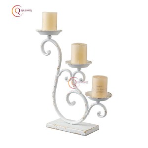 Vela de Metal con estilo Vintage, portavelas o portavelas de Color blanco, acabado rústico, tarro de vela único con recubrimiento en polvo - Product Image 5