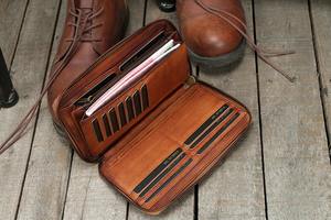 กระเป๋าสตางค์ใบสั้นสำหรับผู้ชายหนังแท้ปักลายนูนน่ารักสำหรับผู้ชายทำด้วยมือ - Product Image 6