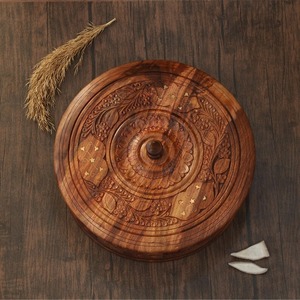 กล่องเก็บไม้แกะสลักแบบดั้งเดิมพร้อมฝาปิดภาชนะใส่ผลไม้แห้งสำหรับห้องครัวหรือใช้เป็นของขวัญ - Product Image 3