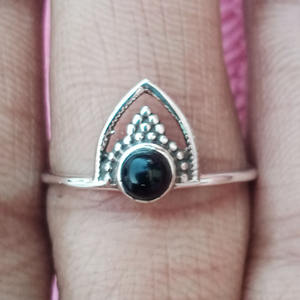 แหวนพลอยโอนิกซ์สีดำทำเอง925เครื่องประดับเงินสเตอร์ลิงแหวนแต่งงานเงินชั้นดีเครื่องประดับสำหรับผู้หญิงขายส่งจำนวนมาก - Product Image 2