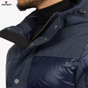 Lightweight Canvas Zipper Waterproof Breathable High Street Style Stand Collar Winter <b>Puffer</b> <b>Jacket</b> with Front Logo for Sale - Product Image 6