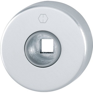 Poignées de porte en aluminium F1 avec rosette 42KV et écusson rond de 9 mm, 2 pièces - Product Image 1