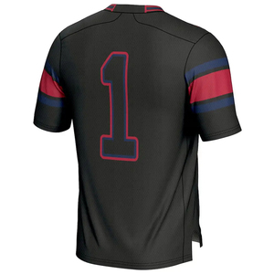 Camiseta de Fútbol Americano Personalizada para Hombre, Cuello en V, Negra, Número 1 Sublimado, Absorbe la Humedad, Manga Corta, Uniforme de Equipo - Product Image 4