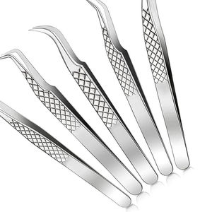 Pinzas Profesionales para Pestañas de Acero Inoxidable Plateado de Lujo, Anti-Magnéticas, con Mango Cómodo, Venta al Por Mayor - Product Image 2