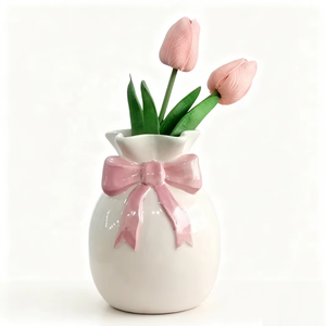 Fabulosos jarrones de cerámica con textura de lazo, regalos de inauguración de casa de BRUSHSTROKE que garantizan una belleza duradera incluso con el uso diario. - Product Image 5