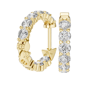 Boucles d'oreilles créoles en diamant de laboratoire 1,6 carat pour femme, clarté VVS-VS EF, or 18 carats, 14 carats, 10 carats et argent 925, moissanite et autres - Product Image 6
