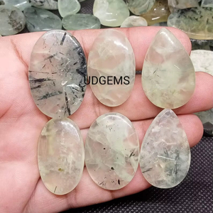 Vente en gros de pierres de préhnite naturelle brune de haute qualité, polies en cabochon, pour la fabrication de pendentifs, colliers et bijoux, et la lithothérapie - Product Image 1