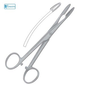 Fórceps de apósito Gross Maier, 20cm, recto y curvo, acero inoxidable alemán, aprobado por CE e ISO - Product Image 2