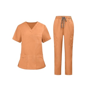 Traje médico de enfermera de manga corta de mezclilla personalizado, conjunto de uniformes médicos para hospitales, ropa de trabajo para enfermeras en hospitales y clínicas - Product Image 1