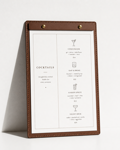PU Menu Display Stand A4 <b>A5</b> A6 French Menu Holder Bar Tabletop <b>Folder</b> Wine Red Brown - Product Image 3