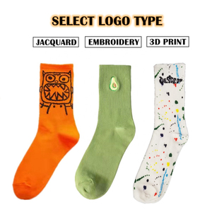 Chaussettes avec logo personnalisé Chaussettes jacquard brodées avec logo personnalisé Chaussette pour homme en coton épais avec logo personnalisé - Product Image 4