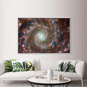 Superbe œuvre d'art sur toile imprimée avec un motif de la galaxie James Webb, 1P : encadré blanc - Product Image 1