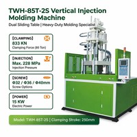 Máquina de Moldeo por Inyección Vertical de Alta Precisión, Pantalla Táctil PLC Inteligente, Inyector Neumático, Compatible con PVC/ABS/PP